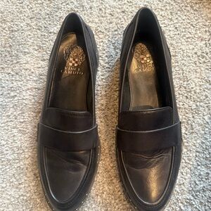 Vince Camuto Elegant Black Leather Loafers
